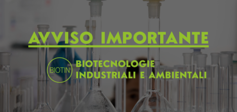Il 7 ottobre iniziano le lezioni del corso in Biotecnologie Industriali e Ambientali